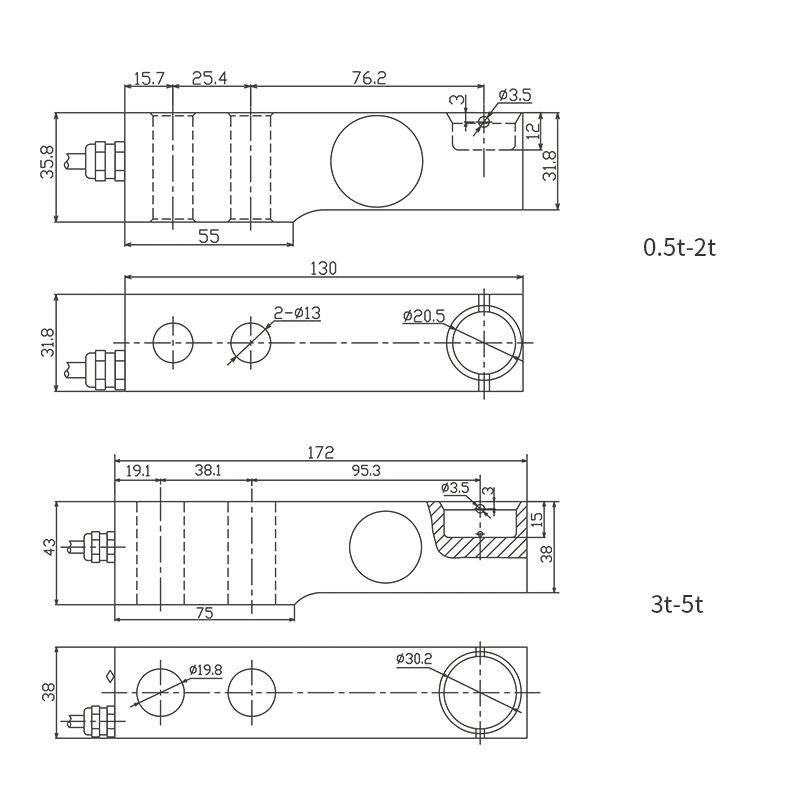 Sbc High Accuracy Stainless Steel Bending Cantilever Shear Beam Load Cell for Weighbridge Axle Scale